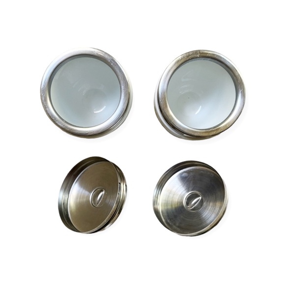 RARE Set of 2 Royal Worcester Egg Coddlers - Holly Ribbons / Renaissance Rosette - Picture 5 of 8